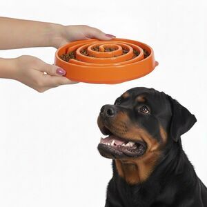 Outward Hound Slo Bowl LARGE Orange Slow Feeder Anti Bloat Dog Rottweiler